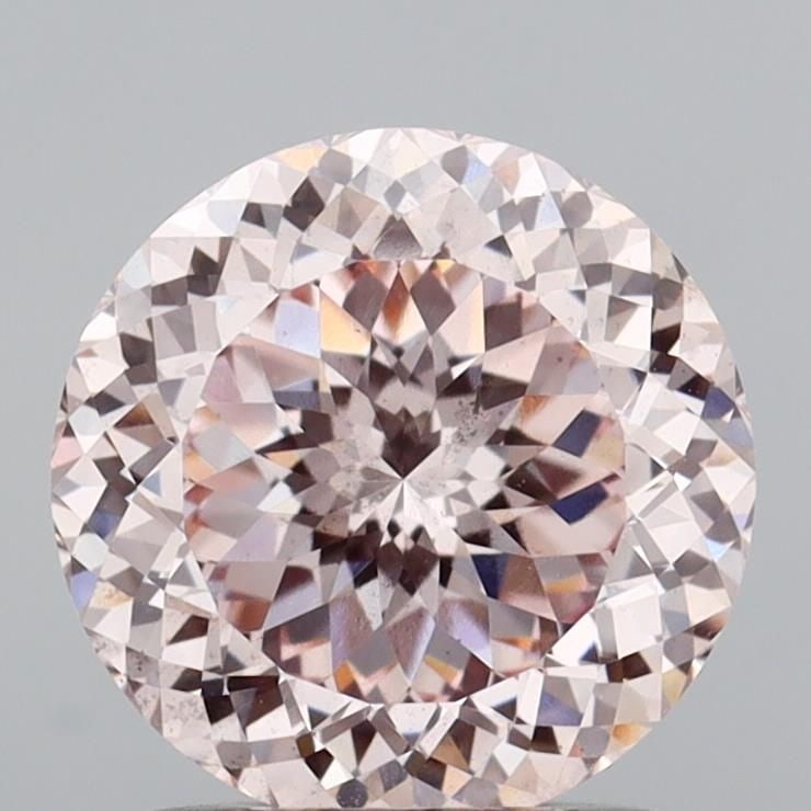 Loose Diamond - ROUND 1.64ct Fancy Light Pink VS2: Loose Diamond - ROUND 1.64ct Fancy Light Pink VS2 Source: This is a real non-mined Diamond that has been grown in a lab Shape: ROUND Carats: 1.64 Color: Fancy Light Pink Certification: IGI Video: