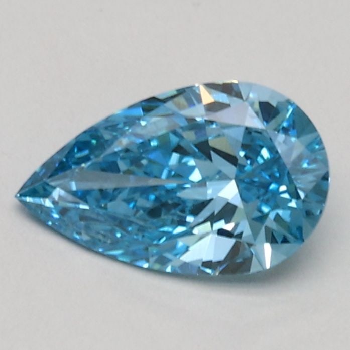 Loose Diamond - PEAR 0.58ct Fancy Vivid Blue VVS2: Loose Diamond - PEAR 0.58ct Fancy Vivid Blue VVS2 Source: This is a real non-mined Diamond that has been grown in a lab Shape: PEAR Carats: 0.58 Color: Fancy Vivid Blue Certification: IGI Video: