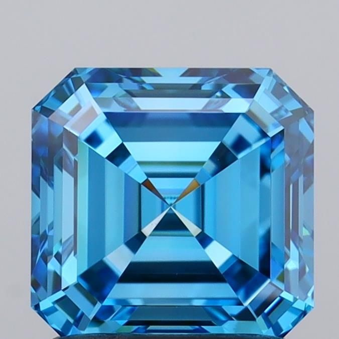 Loose Diamond - ASSCHER 1.55ct Fancy Vivid Blue VVS1: Loose Diamond - ASSCHER 1.55ct Fancy Vivid Blue VVS1 Source: This is a real non-mined Diamond that has been grown in a lab Shape: ASSCHER Carats: 1.55 Color: Fancy Vivid Blue Certification: IGI Video: