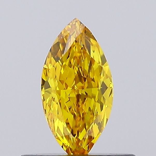 Loose Diamond - MARQUISE 0.44ct Fancy Vivid Orangey Yellow VVS2: Loose Diamond - MARQUISE 0.44ct Fancy Vivid Orangey Yellow VVS2 Source: This is a real non-mined Diamond that has been grown in a lab Shape: MARQUISE Carats: 0.44 Color: Fancy Vivid Orangey Yellow Cer