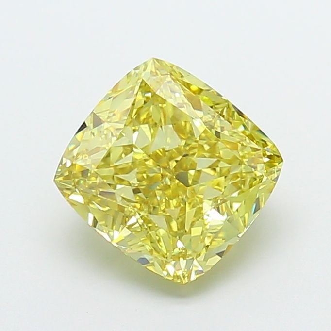 Loose Diamond - CUSHION MODIFIED 3.77ct Fancy Intense Yellow VS1: Loose Diamond - CUSHION MODIFIED 3.77ct Fancy Intense Yellow VS1 Source: This is a real non-mined Diamond that has been grown in a lab Shape: CUSHION MODIFIED Carats: 3.77 Color: Fancy Intense Yellow 