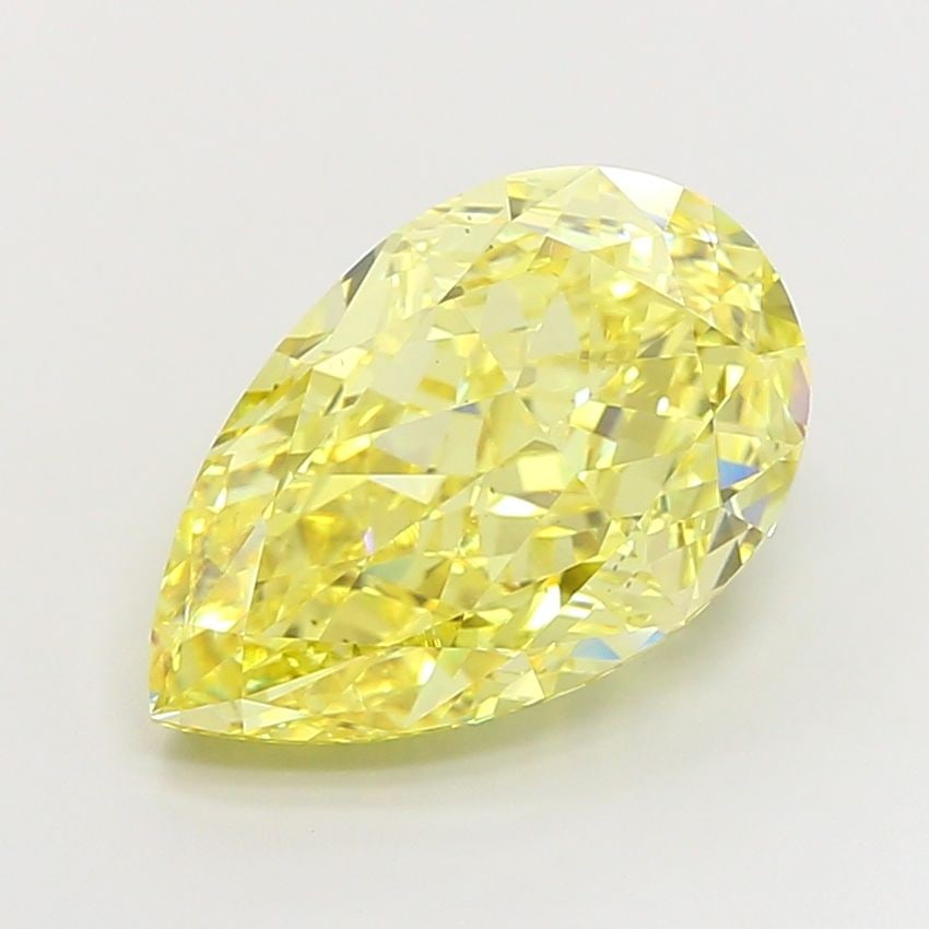 Loose Diamond - PEAR 8.07ct Fancy Intense Yellow VS2: Loose Diamond - PEAR 8.07ct Fancy Intense Yellow VS2 Source: This is a real non-mined Diamond that has been grown in a lab Shape: PEAR Carats: 8.07 Color: Fancy Intense Yellow Certification: IGI Video