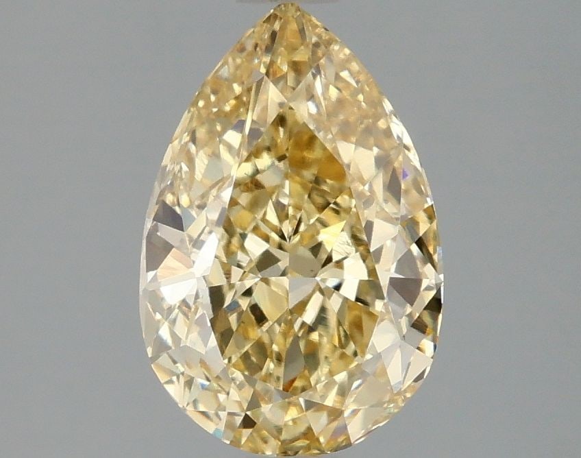 Loose Diamond - PEAR 2.06ct Fancy Intense Yellow VS1: Loose Diamond - PEAR 2.06ct Fancy Intense Yellow VS1 Source: This is a real non-mined Diamond that has been grown in a lab Shape: PEAR Carats: 2.06 Color: Fancy Intense Yellow Certification: IGI Video