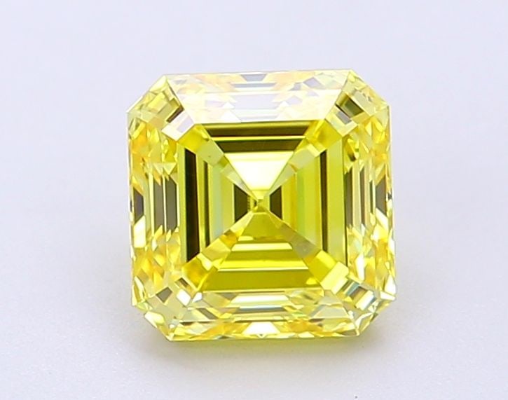 Loose Diamond - SQUARE EMERALD 1.62ct Fancy Vivid Yellow VS1: Loose Diamond - SQUARE EMERALD 1.62ct Fancy Vivid Yellow VS1 Source: This is a real non-mined Diamond that has been grown in a lab Shape: SQUARE EMERALD Carats: 1.62 Color: Fancy Vivid Yellow Certific