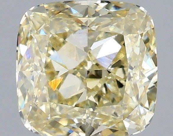 Loose Diamond - CUSHION MODIFIED 2.0ct Fancy Light Yellow VS1: Loose Diamond - CUSHION MODIFIED 2.0ct Fancy Light Yellow VS1 Source: This is a real non-mined Diamond that has been grown in a lab Shape: CUSHION MODIFIED Carats: 2.0 Color: Fancy Light Yellow Certif