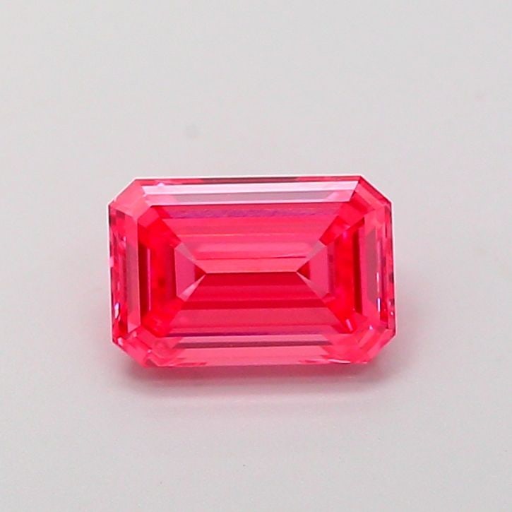 Loose Diamond - EMERALD 0.99ct Fancy Vivid Pink VVS1: Loose Diamond - EMERALD 0.99ct Fancy Vivid Pink VVS1 Source: This is a real non-mined Diamond that has been grown in a lab Shape: EMERALD Carats: 0.99 Color: Fancy Vivid Pink Certification: IGI Video: