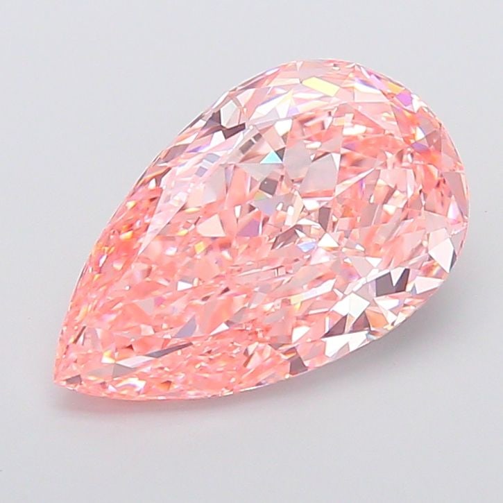 Loose Diamond - PEAR 8.27ct Fancy Vivid Pink VVS2: Loose Diamond - PEAR 8.27ct Fancy Vivid Pink VVS2 Source: This is a real non-mined Diamond that has been grown in a lab Shape: PEAR Carats: 8.27 Color: Fancy Vivid Pink Certification: IGI Video:
