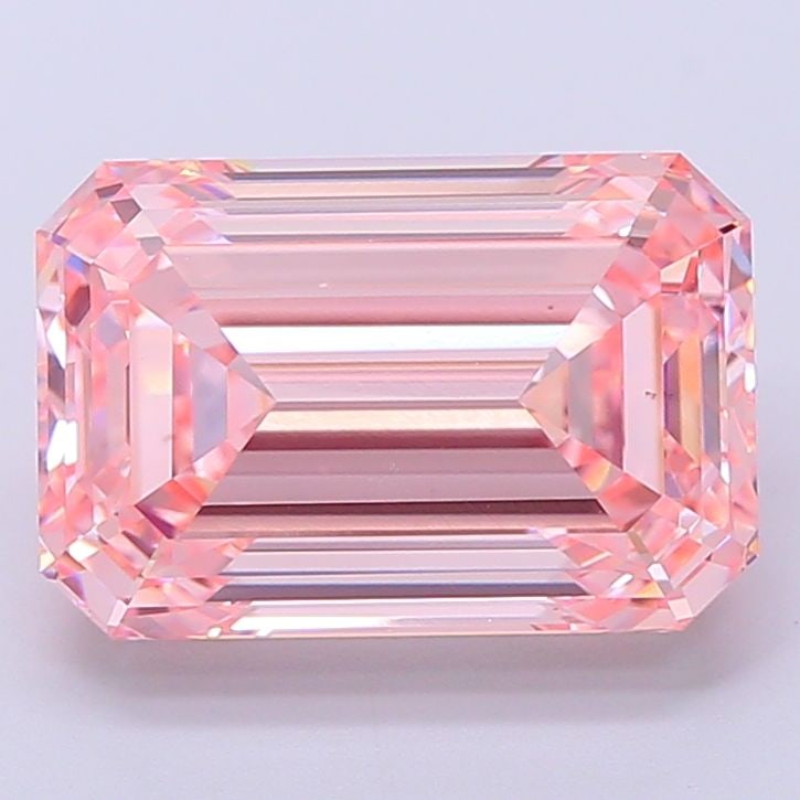 Loose Diamond - EMERALD 5.07ct Fancy Vivid Pink VS1: Loose Diamond - EMERALD 5.07ct Fancy Vivid Pink VS1 Source: This is a real non-mined Diamond that has been grown in a lab Shape: EMERALD Carats: 5.07 Color: Fancy Vivid Pink Certification: IGI Video: