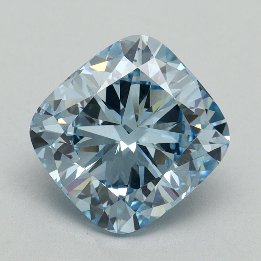 Loose Diamond - CUSHION BRILLIANT 2.31ct Fancy Intense Blue SI1: Loose Diamond - CUSHION BRILLIANT 2.31ct Fancy Intense Blue SI1 Source: This is a real non-mined Diamond that has been grown in a lab Shape: CUSHION BRILLIANT Carats: 2.31 Color: Fancy Intense Blue Ce