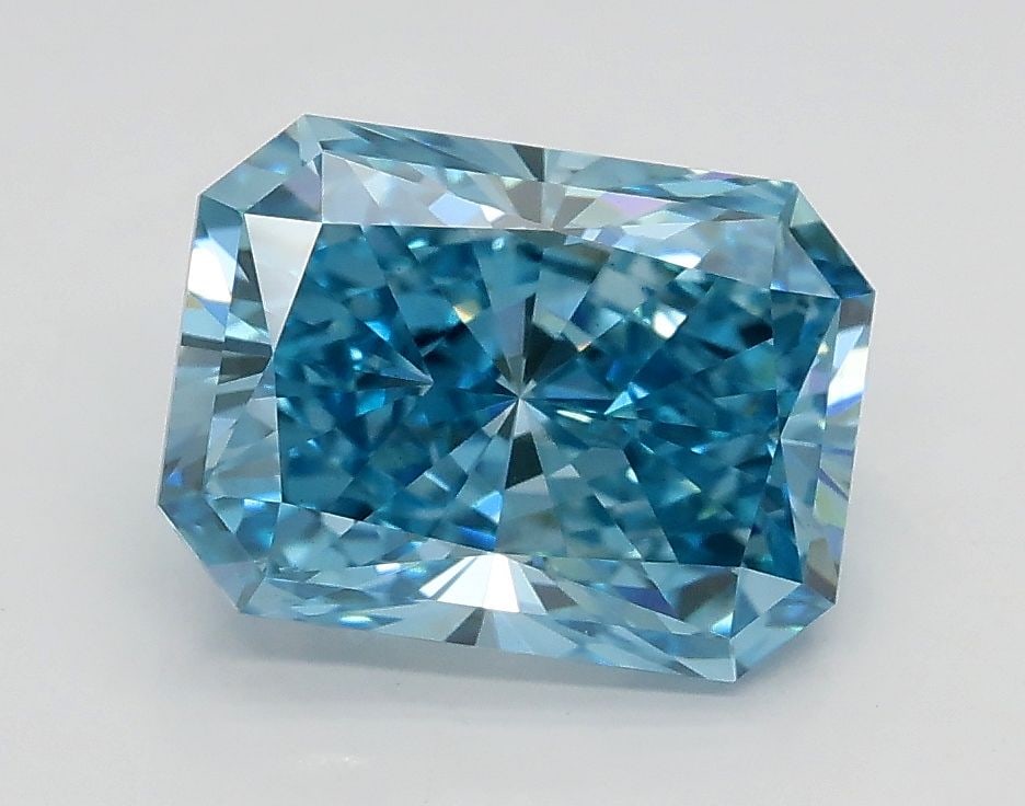 Loose Diamond - RADIANT 2.02ct Fancy Vivid Blue VS2: Loose Diamond - RADIANT 2.02ct Fancy Vivid Blue VS2 Source: This is a real non-mined Diamond that has been grown in a lab Shape: RADIANT Carats: 2.02 Color: Fancy Vivid Blue Certification: IGI Video: