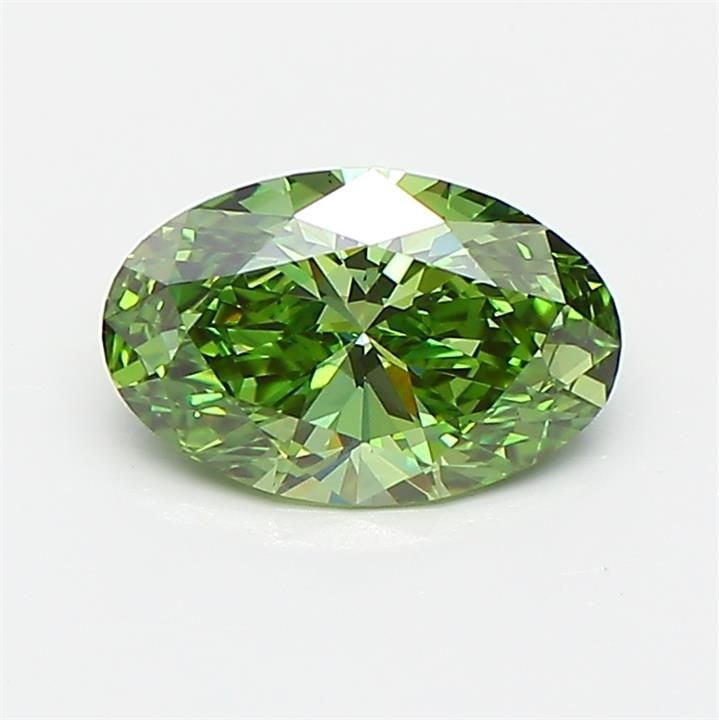 Loose Diamond - OVAL 0.9ct Fancy Vivid Green VVS2: Loose Diamond - OVAL 0.9ct Fancy Vivid Green VVS2 Source: This is a real non-mined Diamond that has been grown in a lab Shape: OVAL Carats: 0.9 Color: Fancy Vivid Green Certification: IGI Video: