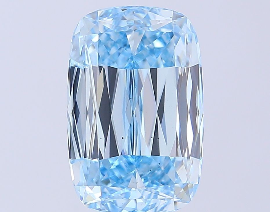 Loose Diamond - CUSHION MODIFIED 5.1ct Fancy Vivid Blue VS2: Loose Diamond - CUSHION MODIFIED 5.1ct Fancy Vivid Blue VS2 Source: This is a real non-mined Diamond that has been grown in a lab Shape: CUSHION MODIFIED Carats: 5.1 Color: Fancy Vivid Blue Certificat