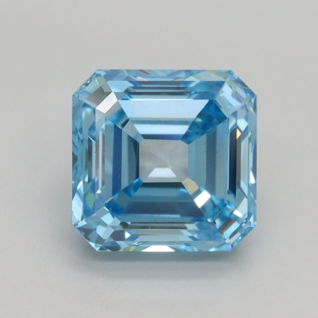 Loose Diamond - ASSCHER 3.01ct Fancy Intense Blue VS1: Loose Diamond - ASSCHER 3.01ct Fancy Intense Blue VS1 Source: This is a real non-mined Diamond that has been grown in a lab Shape: ASSCHER Carats: 3.01 Color: Fancy Intense Blue Certification: IGI Vid