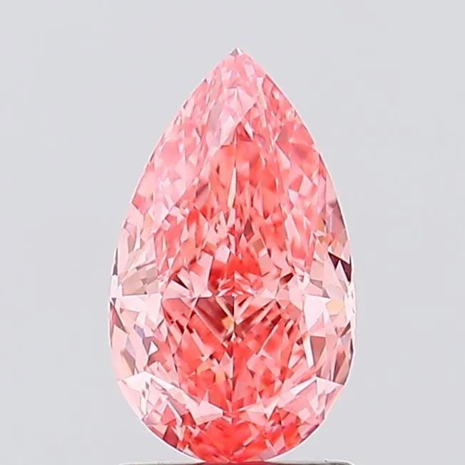 Loose Diamond - PEAR 1.59ct Fancy Vivid Pink VVS2: Loose Diamond - PEAR 1.59ct Fancy Vivid Pink VVS2 Source: This is a real non-mined Diamond that has been grown in a lab Shape: PEAR Carats: 1.59 Color: Fancy Vivid Pink Certification: IGI Video: