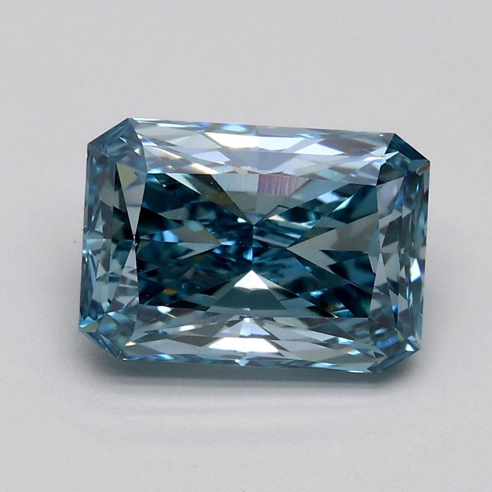 Loose Diamond - RADIANT 1.58ct Fancy Intense Blue VS1: Loose Diamond - RADIANT 1.58ct Fancy Intense Blue VS1 Source: This is a real non-mined Diamond that has been grown in a lab Shape: RADIANT Carats: 1.58 Color: Fancy Intense Blue Certification: IGI Vid