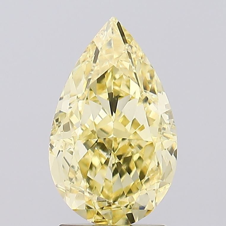 Loose Diamond - PEAR 2.43ct Fancy Yellow VVS2: Loose Diamond - PEAR 2.43ct Fancy Yellow VVS2 Source: This is a real non-mined Diamond that has been grown in a lab Shape: PEAR Carats: 2.43 Color: Fancy Yellow Certification: IGI Video: