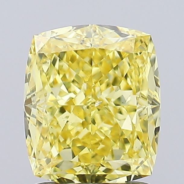 Loose Diamond - CUSHION MODIFIED 1.51ct Fancy Vivid Yellow VS2: Loose Diamond - CUSHION MODIFIED 1.51ct Fancy Vivid Yellow VS2 Source: This is a real non-mined Diamond that has been grown in a lab Shape: CUSHION MODIFIED Carats: 1.51 Color: Fancy Vivid Yellow Cert