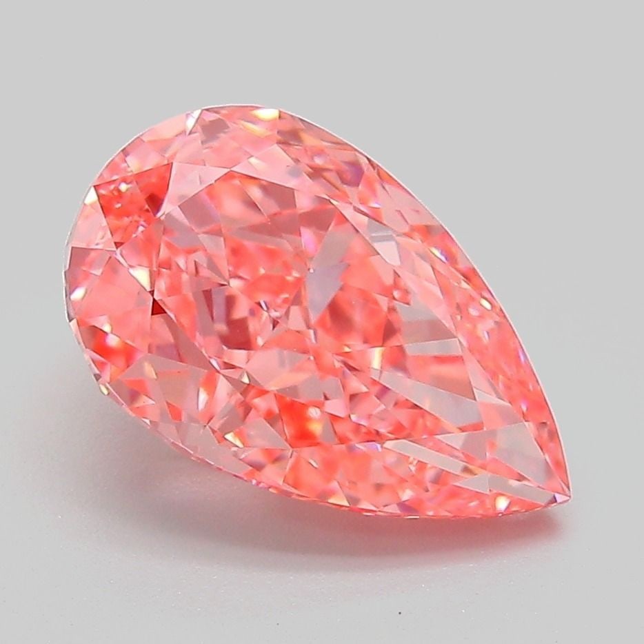 Loose Diamond - PEAR 3.08ct Fancy Vivid Pink VVS2: Loose Diamond - PEAR 3.08ct Fancy Vivid Pink VVS2 Source: This is a real non-mined Diamond that has been grown in a lab Shape: PEAR Carats: 3.08 Color: Fancy Vivid Pink Certification: IGI Video: