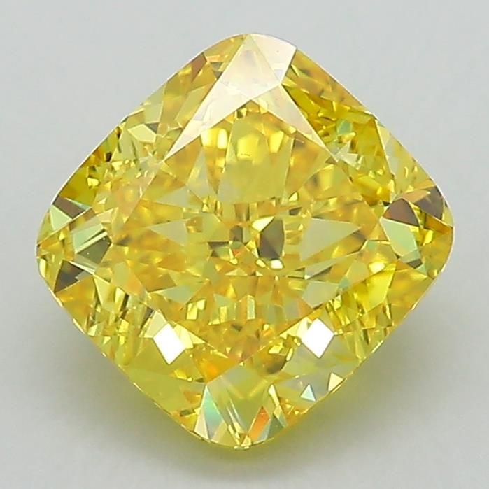 Loose Diamond - CUSHION MODIFIED 2.22ct Fancy Vivid Yellow VS1: Loose Diamond - CUSHION MODIFIED 2.22ct Fancy Vivid Yellow VS1 Source: This is a real non-mined Diamond that has been grown in a lab Shape: CUSHION MODIFIED Carats: 2.22 Color: Fancy Vivid Yellow Cert