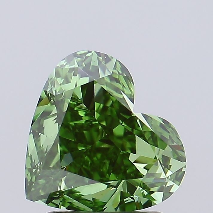 Loose Diamond - HEART 2.03ct Fancy Vivid Green VS1: Loose Diamond - HEART 2.03ct Fancy Vivid Green VS1 Source: This is a real non-mined Diamond that has been grown in a lab Shape: HEART Carats: 2.03 Color: Fancy Vivid Green Certification: IGI Video:
