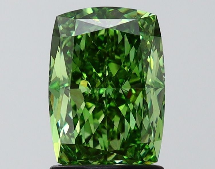 Loose Diamond - CUSHION MODIFIED 2.03ct Fancy Vivid Green VVS2: Loose Diamond - CUSHION MODIFIED 2.03ct Fancy Vivid Green VVS2 Source: This is a real non-mined Diamond that has been grown in a lab Shape: CUSHION MODIFIED Carats: 2.03 Color: Fancy Vivid Green Certi