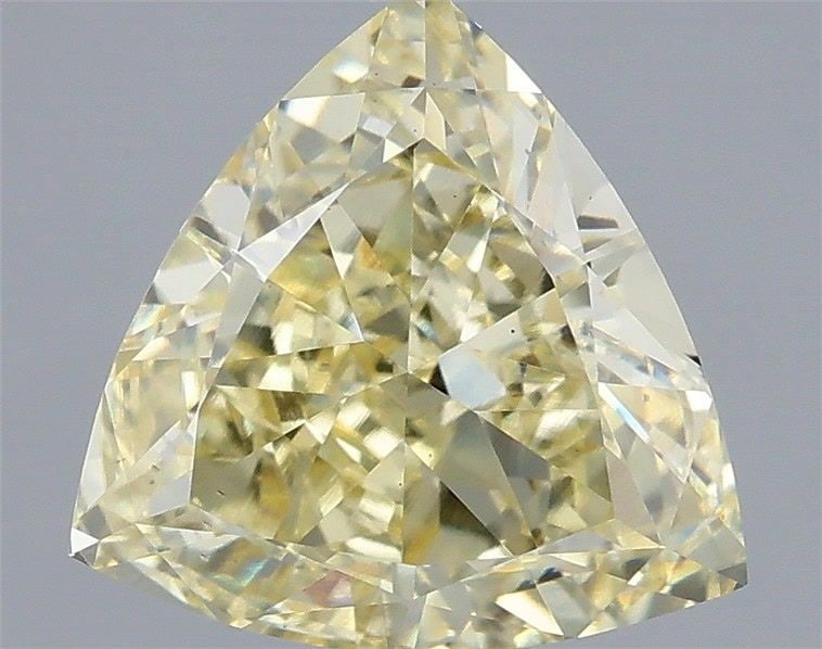 Loose Diamond - TRIANGULAR 2.02ct Fancy Light Yellow VS1: Loose Diamond - TRIANGULAR 2.02ct Fancy Light Yellow VS1 Source: This is a real non-mined Diamond that has been grown in a lab Shape: TRIANGULAR Carats: 2.02 Color: Fancy Light Yellow Certification: I