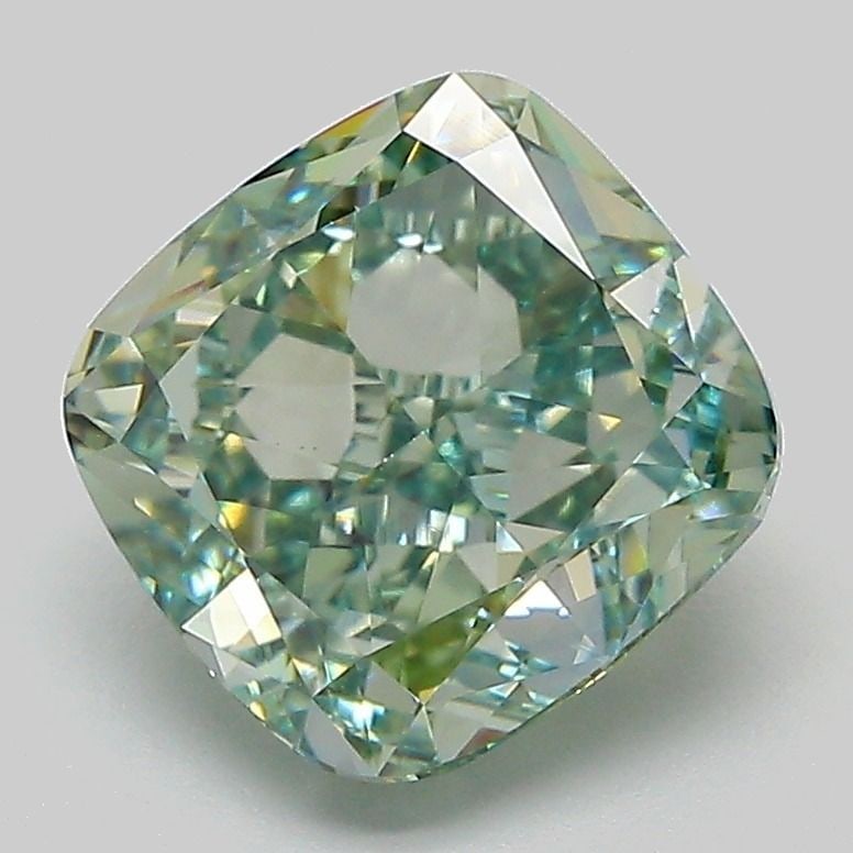 Loose Diamond - CUSHION MODIFIED 2.98ct Fancy Vivid Green VS1: Loose Diamond - CUSHION MODIFIED 2.98ct Fancy Vivid Green VS1 Source: This is a real non-mined Diamond that has been grown in a lab Shape: CUSHION MODIFIED Carats: 2.98 Color: Fancy Vivid Green Certif