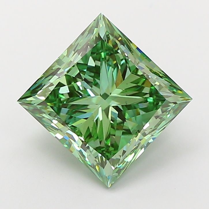 Loose Diamond - PRINCESS 5.0ct Fancy Vivid Green VS2: Loose Diamond - PRINCESS 5.0ct Fancy Vivid Green VS2 Source: This is a real non-mined Diamond that has been grown in a lab Shape: PRINCESS Carats: 5.0 Color: Fancy Vivid Green Certification: IGI Video