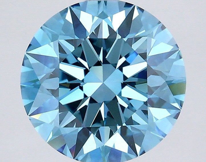 Loose Diamond - ROUND 2.52ct Fancy Vivid Blue VVS2: Loose Diamond - ROUND 2.52ct Fancy Vivid Blue VVS2 Source: This is a real non-mined Diamond that has been grown in a lab Shape: ROUND Carats: 2.52 Color: Fancy Vivid Blue Certification: IGI Video: