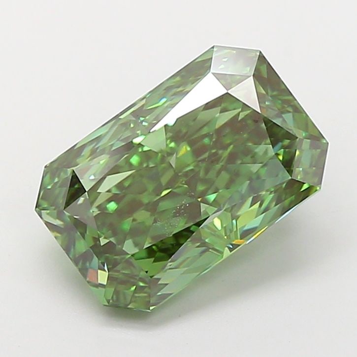 Loose Diamond - RADIANT 5.05ct Fancy Vivid Green VVS2: Loose Diamond - RADIANT 5.05ct Fancy Vivid Green VVS2 Source: This is a real non-mined Diamond that has been grown in a lab Shape: RADIANT Carats: 5.05 Color: Fancy Vivid Green Certification: IGI Vide