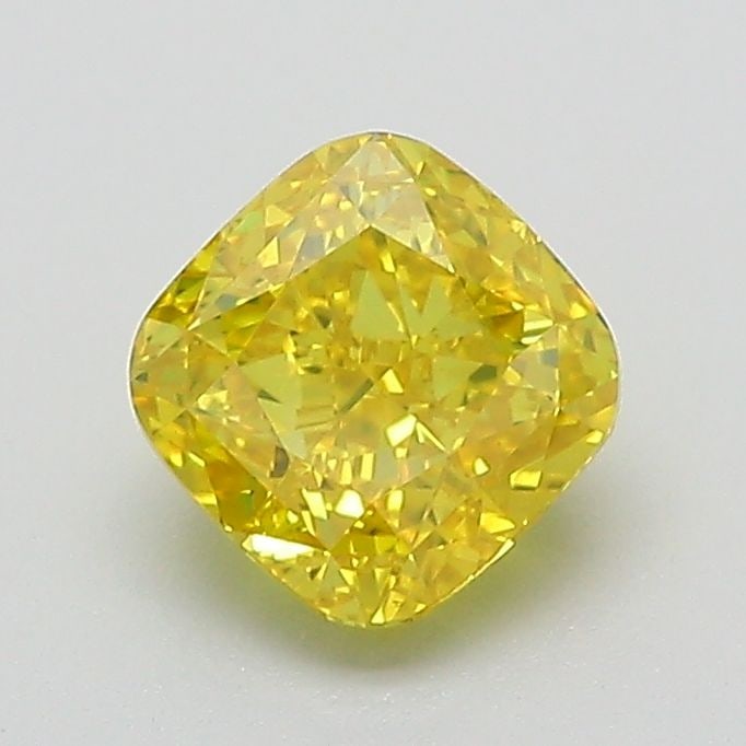 Loose Diamond - CUSHION MODIFIED 1.04ct Fancy Vivid Yellow VS1: Loose Diamond - CUSHION MODIFIED 1.04ct Fancy Vivid Yellow VS1 Source: This is a real non-mined Diamond that has been grown in a lab Shape: CUSHION MODIFIED Carats: 1.04 Color: Fancy Vivid Yellow Cert