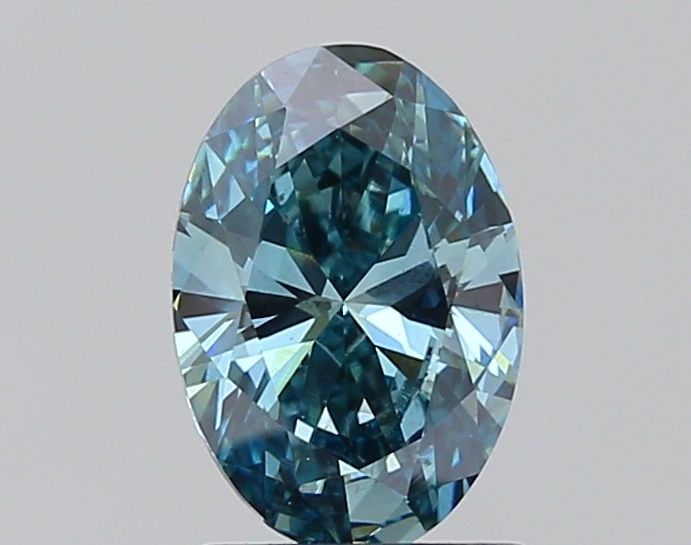 Loose Diamond - OVAL 1.17ct Fancy Vivid Blue Green VS2: Loose Diamond - OVAL 1.17ct Fancy Vivid Blue Green VS2 Source: This is a real non-mined Diamond that has been grown in a lab Shape: OVAL Carats: 1.17 Color: Fancy Vivid Blue Green Certification: IGI T