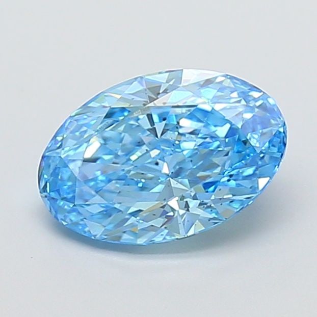 Loose Diamond - OVAL 1.59ct Fancy Vivid Blue SI1: Loose Diamond - OVAL 1.59ct Fancy Vivid Blue SI1 Source: This is a real non-mined Diamond that has been grown in a lab Shape: OVAL Carats: 1.59 Color: Fancy Vivid Blue Certification: IGI Video:
