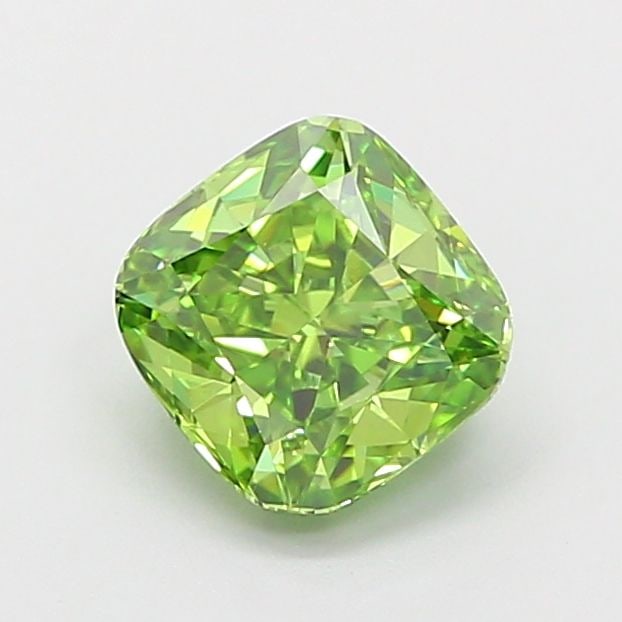 Loose Diamond - CUSHION BRILLIANT 1.07ct Fancy Vivid Green VVS2: Loose Diamond - CUSHION BRILLIANT 1.07ct Fancy Vivid Green VVS2 Source: This is a real non-mined Diamond that has been grown in a lab Shape: CUSHION BRILLIANT Carats: 1.07 Color: Fancy Vivid Green Cer