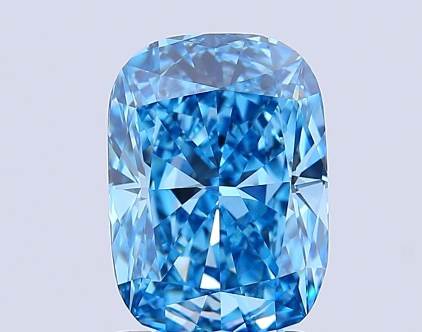 Loose Diamond - CUSHION MODIFIED 2.51ct Fancy Vivid Blue VS1: Loose Diamond - CUSHION MODIFIED 2.51ct Fancy Vivid Blue VS1 Source: This is a real non-mined Diamond that has been grown in a lab Shape: CUSHION MODIFIED Carats: 2.51 Color: Fancy Vivid Blue Certific