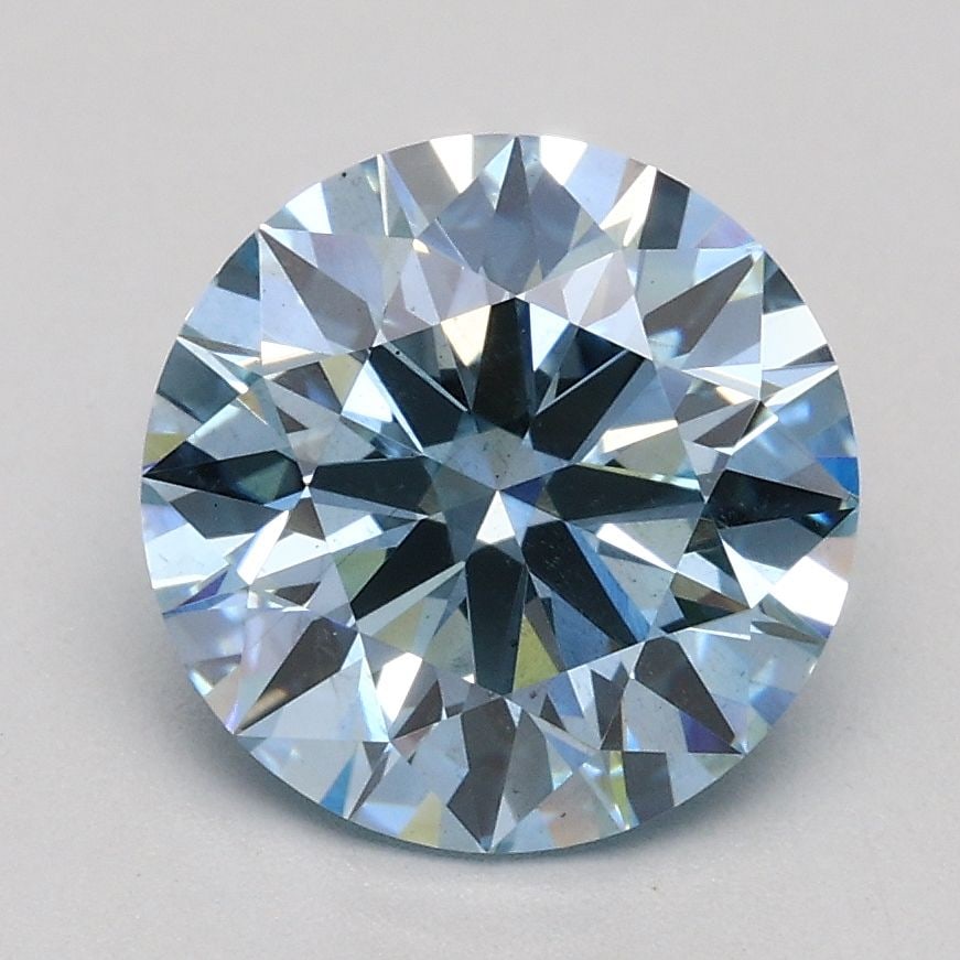Ideal Loose Diamond - ROUND 1.79ct Fancy Light Blue SI1: Ideal Loose Diamond - ROUND 1.79ct Fancy Light Blue SI1 Source: This is a real non-mined Diamond that has been grown in a lab Shape: ROUND Carats: 1.79 Color: Fancy Light Blue Certification: IGI Video