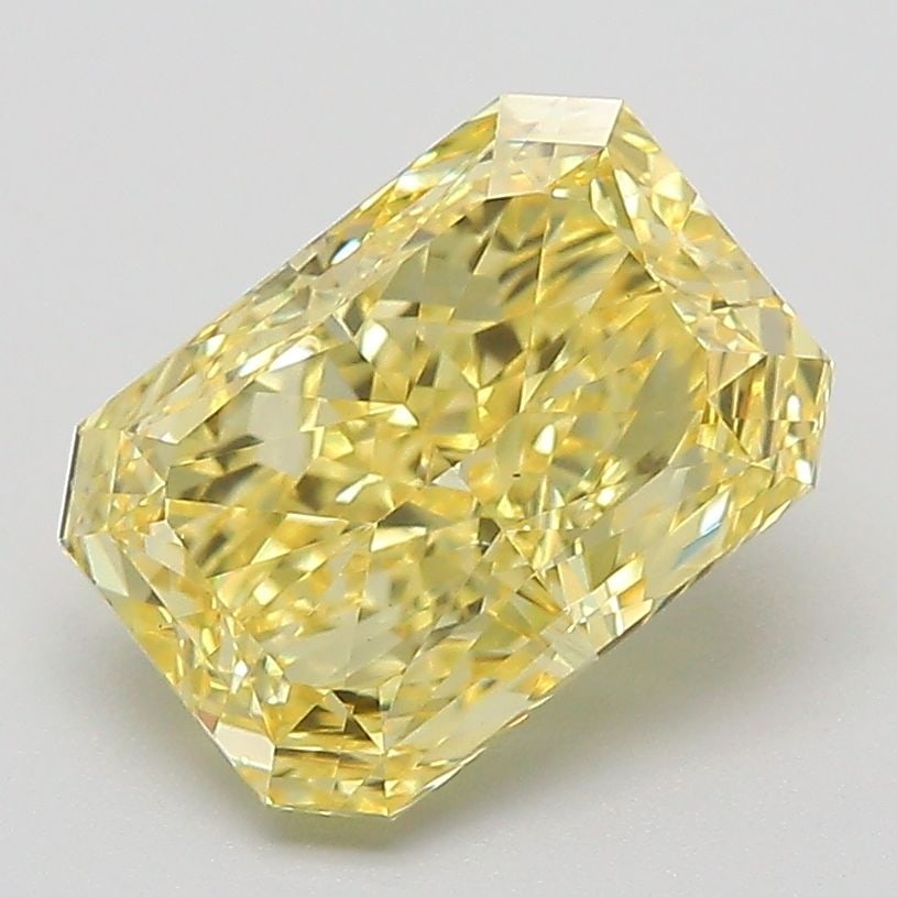 Loose Diamond - RADIANT 2.45ct Fancy Intense Yellow VVS2: Loose Diamond - RADIANT 2.45ct Fancy Intense Yellow VVS2 Source: This is a real non-mined Diamond that has been grown in a lab Shape: RADIANT Carats: 2.45 Color: Fancy Intense Yellow Certification: IG