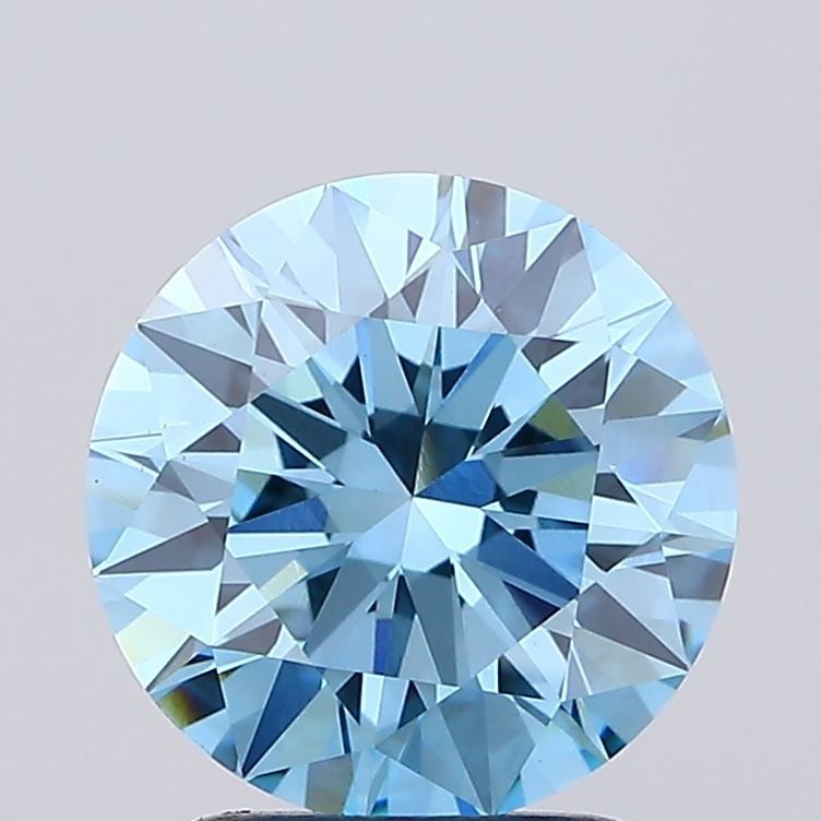 Ideal Loose Diamond - ROUND 2.05ct Fancy Vivid Blue VS1: Ideal Loose Diamond - ROUND 2.05ct Fancy Vivid Blue VS1 Source: This is a real non-mined Diamond that has been grown in a lab Shape: ROUND Carats: 2.05 Color: Fancy Vivid Blue Certification: IGI Video