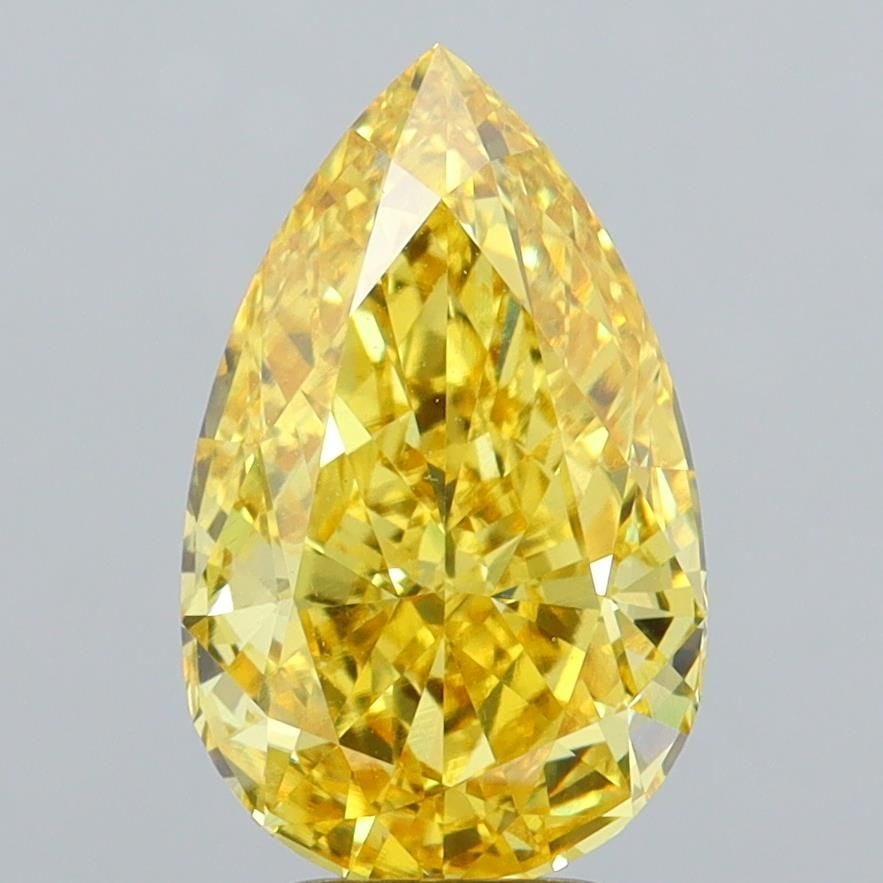 Loose Diamond - PEAR 4.5ct Fancy Vivid Yellow VVS2: Loose Diamond - PEAR 4.5ct Fancy Vivid Yellow VVS2 Source: This is a real non-mined Diamond that has been grown in a lab Shape: PEAR Carats: 4.5 Color: Fancy Vivid Yellow Certification: IGI Video: