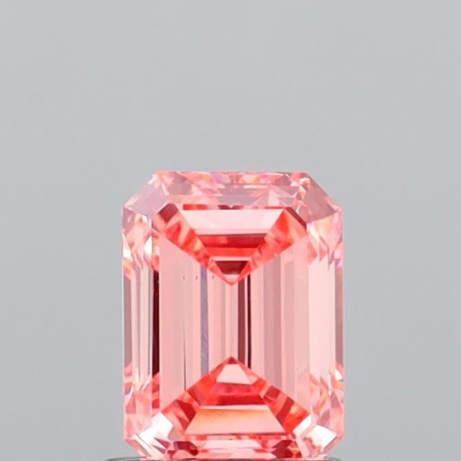 Loose Diamond - EMERALD 1.22ct Fancy Intense Orangey Pink VS1: Loose Diamond - EMERALD 1.22ct Fancy Intense Orangey Pink VS1 Source: This is a real non-mined Diamond that has been grown in a lab Shape: EMERALD Carats: 1.22 Color: Fancy Intense Orangey Pink Certif