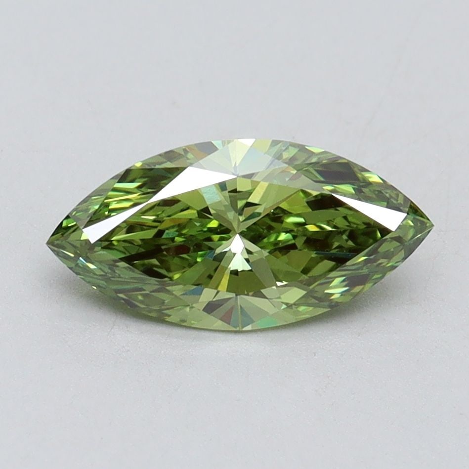 Loose Diamond - MARQUISE 1.06ct Fancy Vivid Green VS1: Loose Diamond - MARQUISE 1.06ct Fancy Vivid Green VS1 Source: This is a real non-mined Diamond that has been grown in a lab Shape: MARQUISE Carats: 1.06 Color: Fancy Vivid Green Certification: IGI Vid