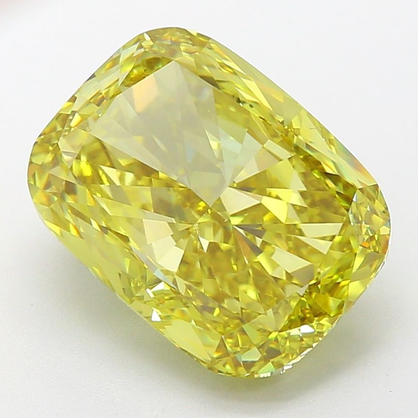 Loose Diamond - CUSHION BRILLIANT 9.0ct Fancy Vivid Yellow VS2: Loose Diamond - CUSHION BRILLIANT 9.0ct Fancy Vivid Yellow VS2 Source: This is a real non-mined Diamond that has been grown in a lab Shape: CUSHION BRILLIANT Carats: 9.0 Color: Fancy Vivid Yellow Cert