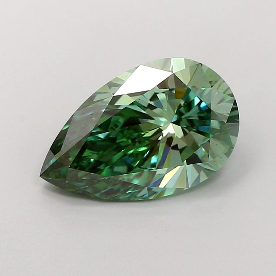 Loose Diamond - PEAR 3.06ct Fancy Vivid Green VS2: Loose Diamond - PEAR 3.06ct Fancy Vivid Green VS2 Source: This is a real non-mined Diamond that has been grown in a lab Shape: PEAR Carats: 3.06 Color: Fancy Vivid Green Certification: IGI Video: