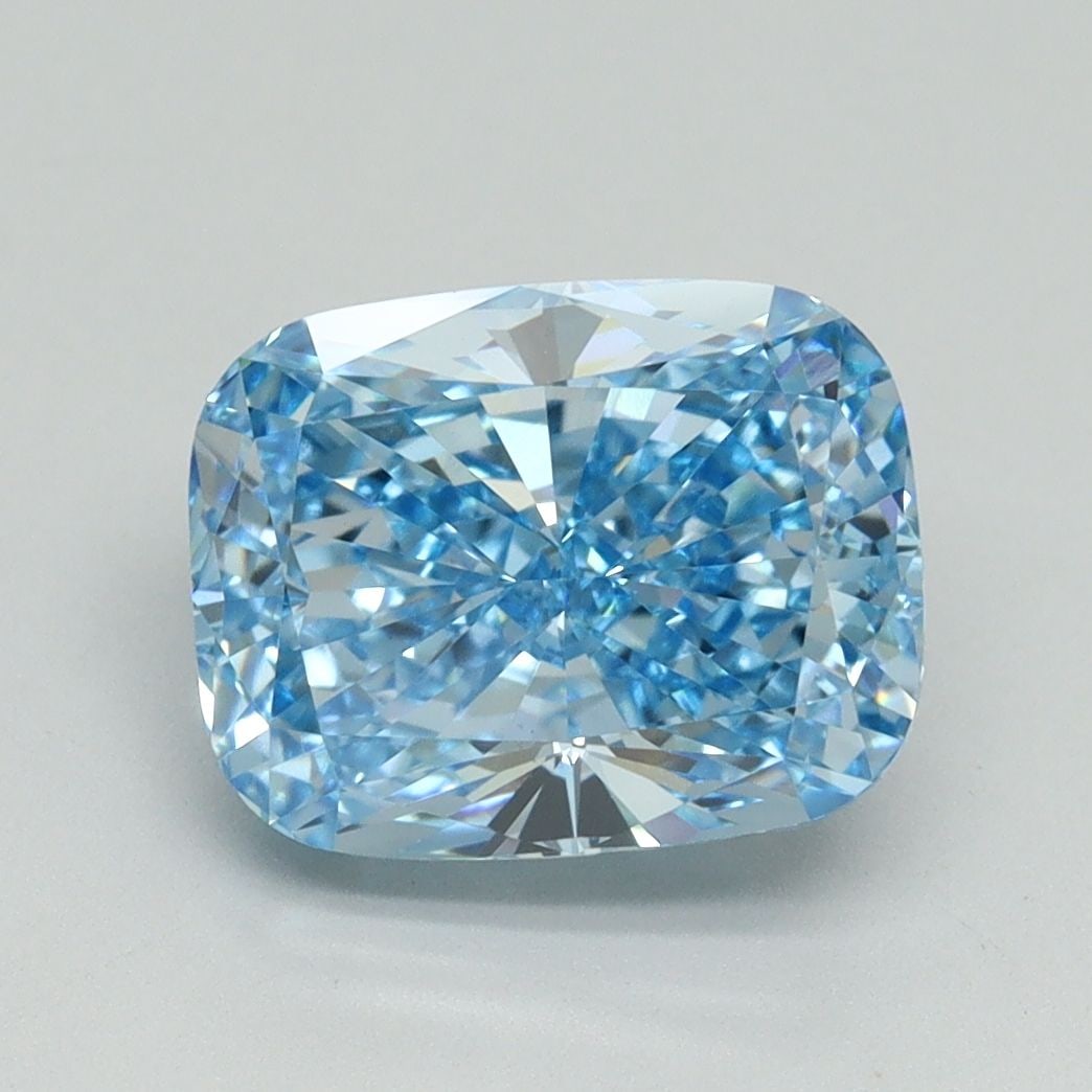 Loose Diamond - CUSHION BRILLIANT 3.05ct Fancy Vivid Blue VS1: Loose Diamond - CUSHION BRILLIANT 3.05ct Fancy Vivid Blue VS1 Source: This is a real non-mined Diamond that has been grown in a lab Shape: CUSHION BRILLIANT Carats: 3.05 Color: Fancy Vivid Blue Certif