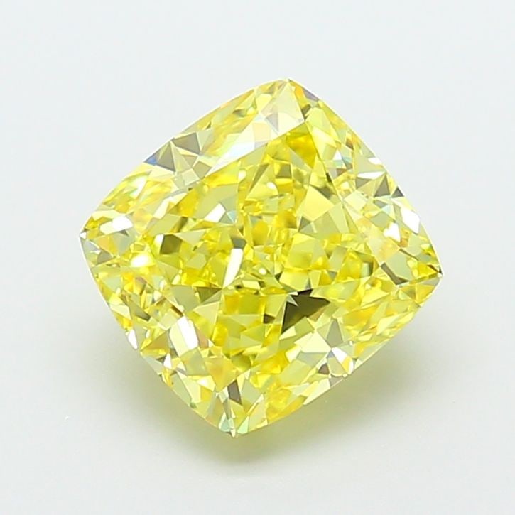 Loose Diamond - CUSHION MODIFIED 4.04ct Fancy Vivid Yellow VVS2: Loose Diamond - CUSHION MODIFIED 4.04ct Fancy Vivid Yellow VVS2 Source: This is a real non-mined Diamond that has been grown in a lab Shape: CUSHION MODIFIED Carats: 4.04 Color: Fancy Vivid Yellow Cer