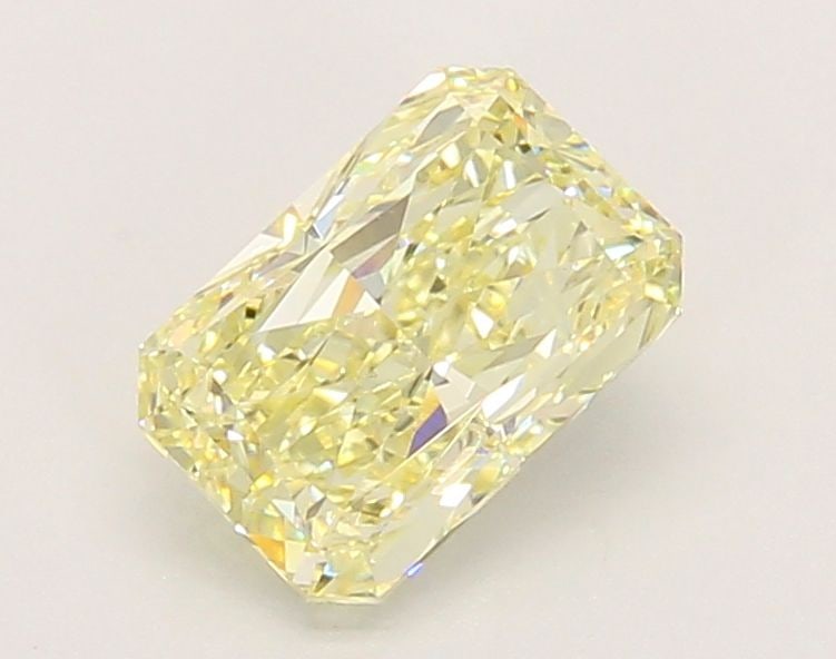 Loose Diamond - RADIANT 1.53ct Fancy Light Yellow VS1: Loose Diamond - RADIANT 1.53ct Fancy Light Yellow VS1 Source: This is a real non-mined Diamond that has been grown in a lab Shape: RADIANT Carats: 1.53 Color: Fancy Light Yellow Certification: IGI Vid