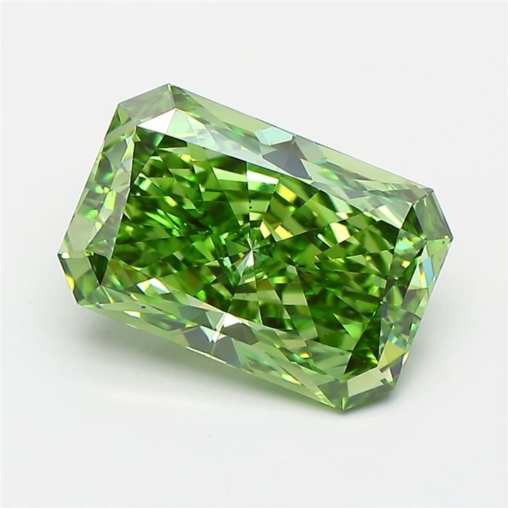Loose Diamond - RADIANT 3.5ct Fancy Vivid Green VS2: Loose Diamond - RADIANT 3.5ct Fancy Vivid Green VS2 Source: This is a real non-mined Diamond that has been grown in a lab Shape: RADIANT Carats: 3.5 Color: Fancy Vivid Green Certification: IGI Video: