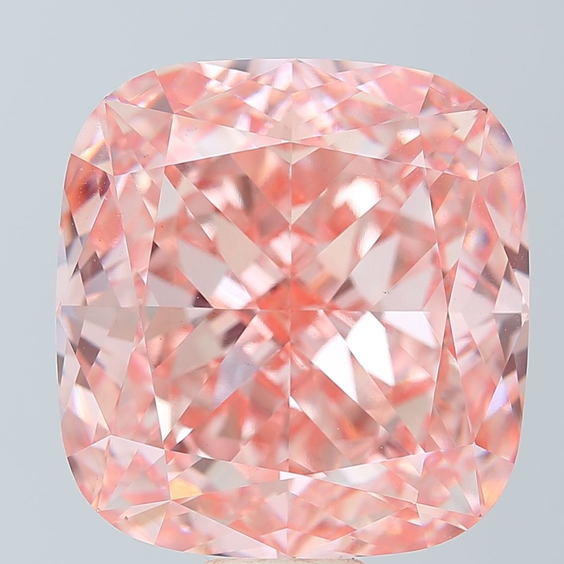 Loose Diamond - CUSHION MODIFIED 27.15ct Fancy Vivid Pink VS1: Loose Diamond - CUSHION MODIFIED 27.15ct Fancy Vivid Pink VS1 Source: This is a real non-mined Diamond that has been grown in a lab Shape: CUSHION MODIFIED Carats: 27.15 Color: Fancy Vivid Pink Certif
