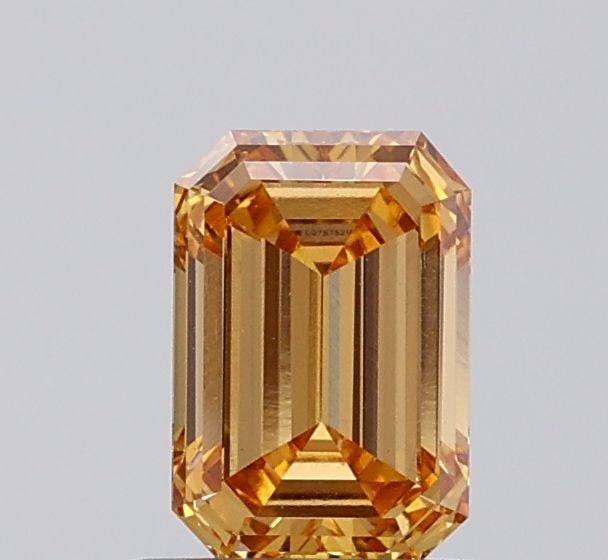 Loose Diamond - EMERALD 1.03ct Fancy Intense Brownish Yellow VS2: Loose Diamond - EMERALD 1.03ct Fancy Intense Brownish Yellow VS2 Source: This is a real non-mined Diamond that has been grown in a lab Shape: EMERALD Carats: 1.03 Color: Fancy Intense Brownish Yellow 
