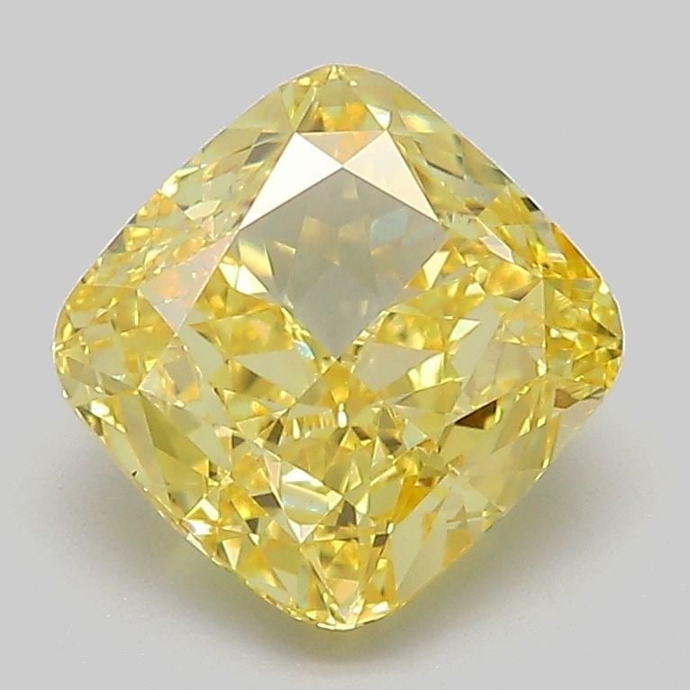 Loose Diamond - CUSHION MODIFIED 2.52ct Fancy Vivid Yellow VS1: Loose Diamond - CUSHION MODIFIED 2.52ct Fancy Vivid Yellow VS1 Source: This is a real non-mined Diamond that has been grown in a lab Shape: CUSHION MODIFIED Carats: 2.52 Color: Fancy Vivid Yellow Cert